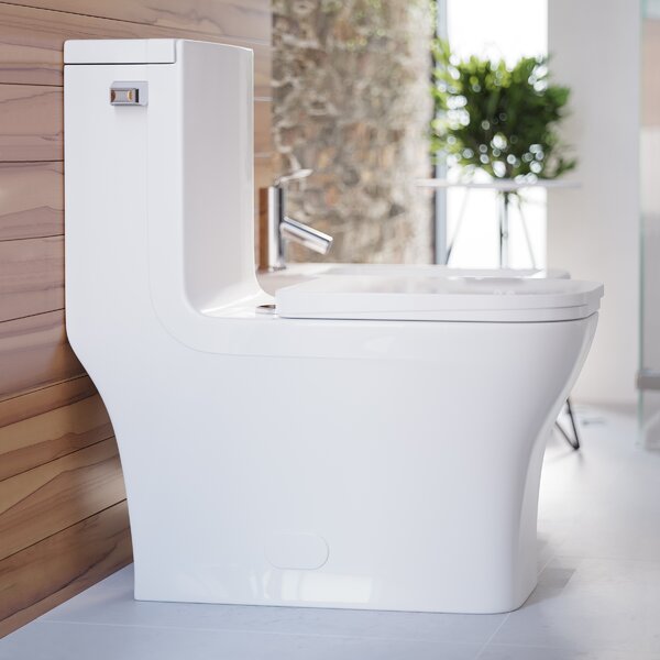 Concorde 1.28 GPF (Water Efficient) Square One Piece Toilet (Seat Included) 